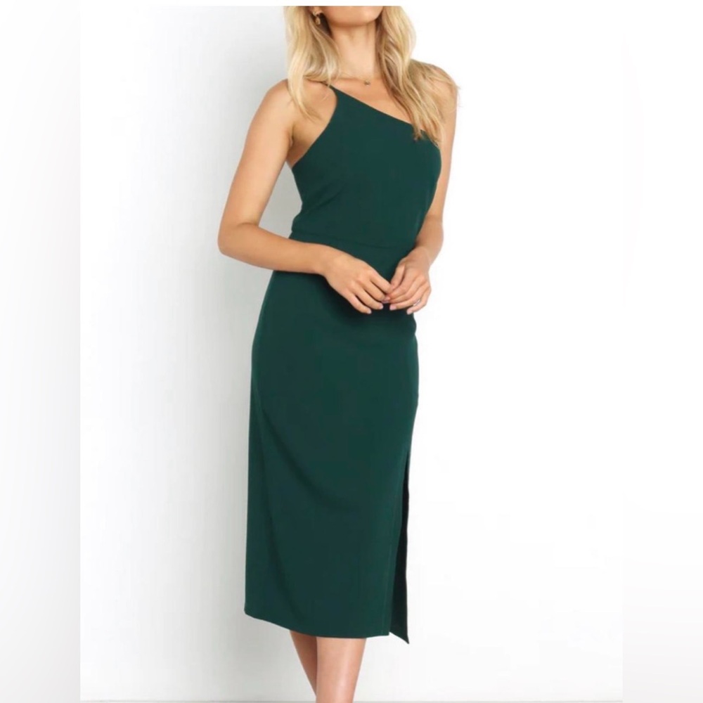 Petal & Pup One Shoulder Green Dress